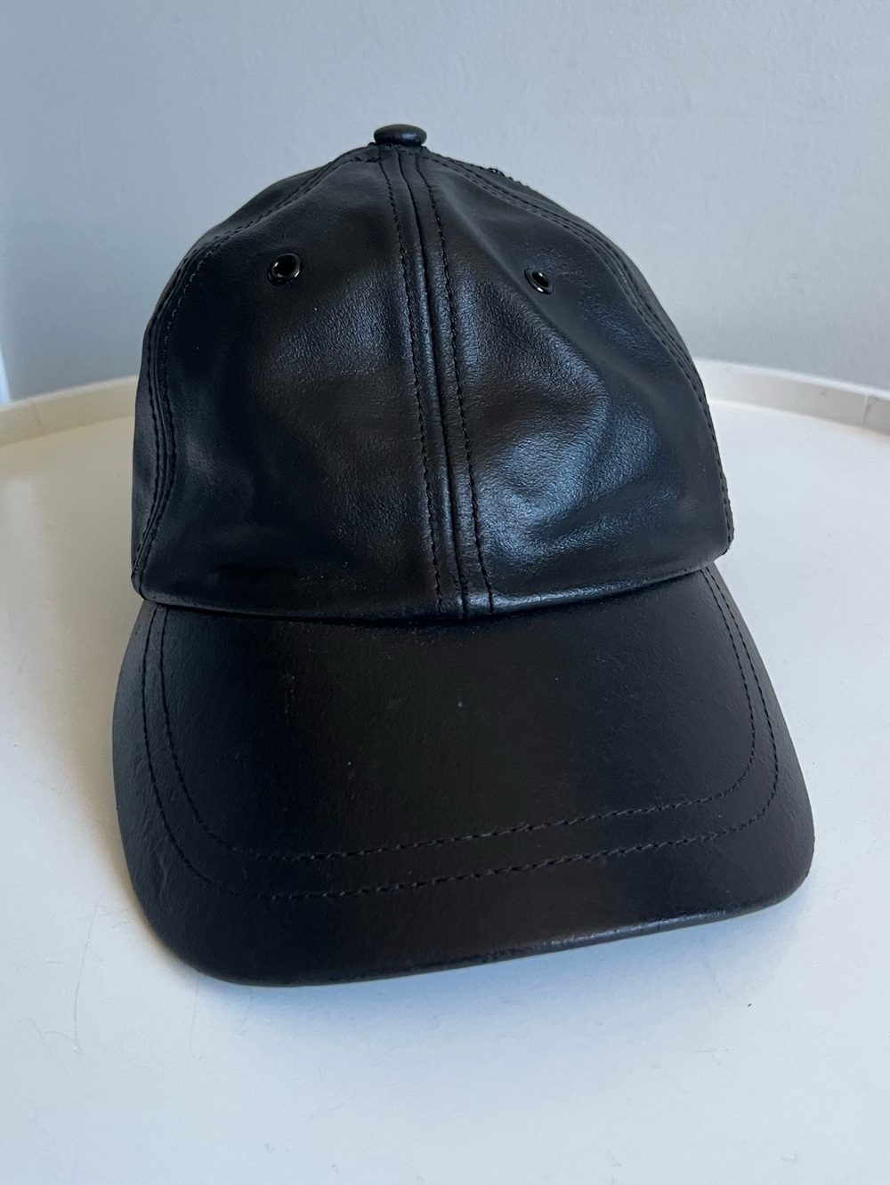 Vintage Wilsons Leather M. Julian Baseball Cap Black Leather L/XL